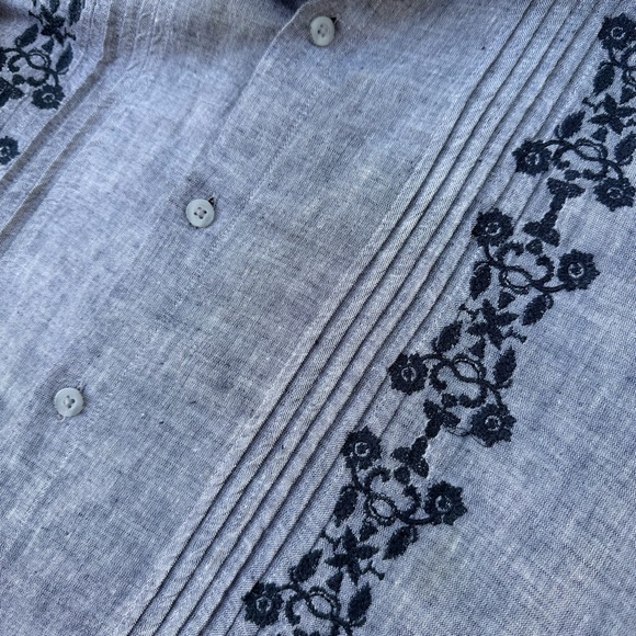 Men’s Guess Brand Short Sleeve Shirt Linen/Cotton Blend Size XL - Picture 4 of 7